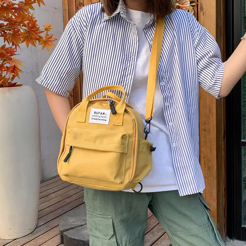 Mini Canvas Schoolgirl Shoulder Messenger Bag