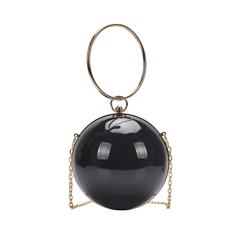 European Round Acrylic Ball Tote Party Wedding Evening Clutch Bag