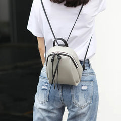 Women's Mini PU Leather Backpack with Tassel Zipper