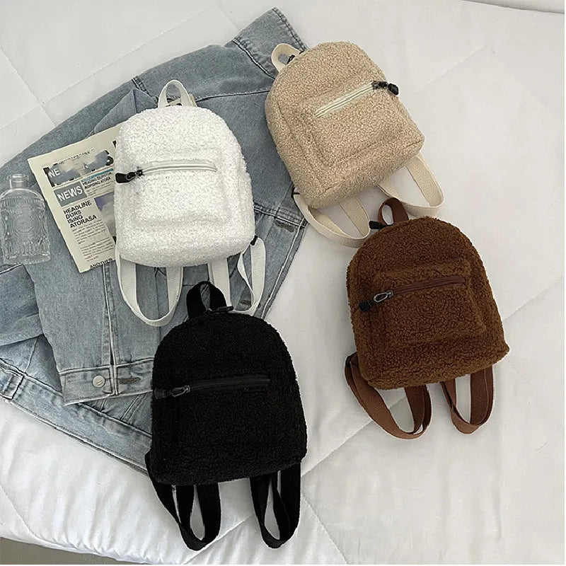 Cute Plush Mini Backpack for Women and Girls