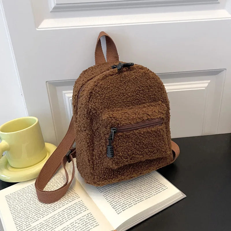 Cute Plush Mini Backpack for Women and Girls
