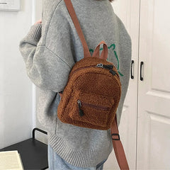 Cute Plush Mini Backpack for Women and Girls