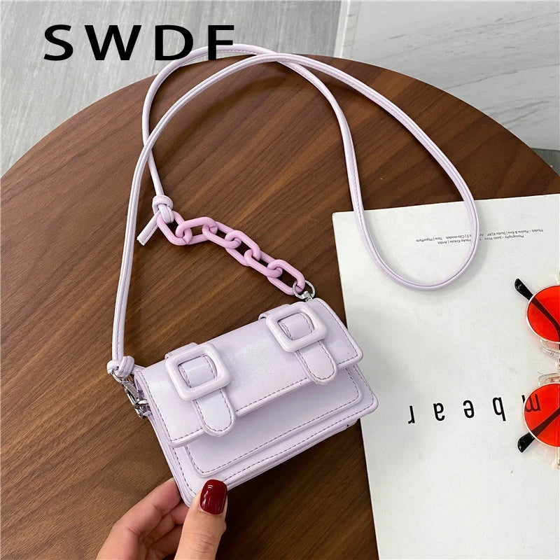 Small Messenger Bag For Women Yellow Chain Purse Crossbody Handbag