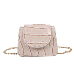 Crocodile Pattern Flap Bag Mini Shoulder Chain Messenger Handbag