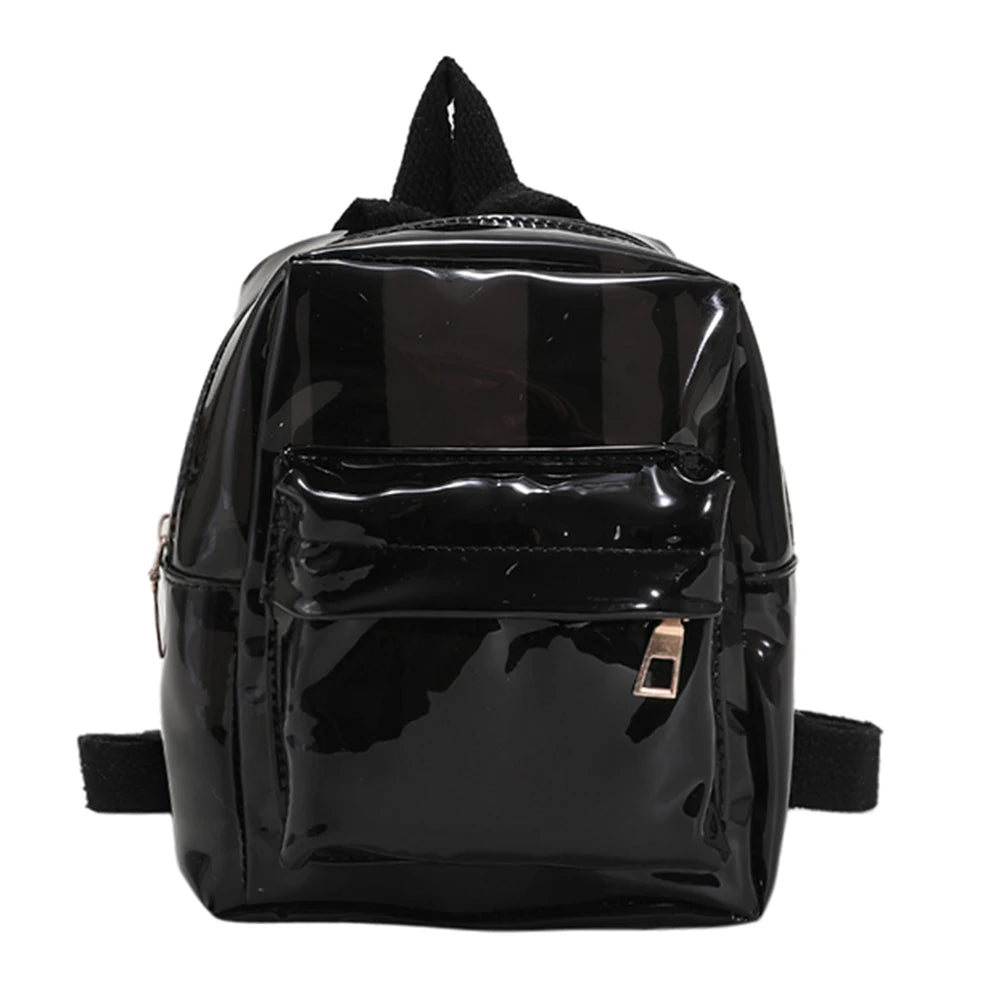 Mini Transparent Women Backpack PVC Kids Girls Clear School Bag