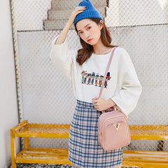 Mini Women Backpack PU Leather Drawstring Shoulder Bag Crossbody