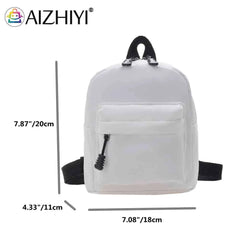 Mini Nylon Zipper Backpack School Shoulder Handbag for Female