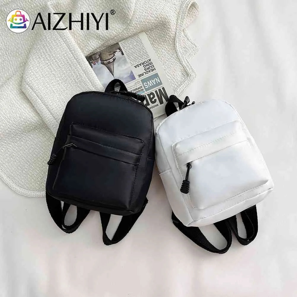 Mini Nylon Zipper Backpack School Shoulder Handbag for Female