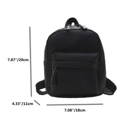 Mini Nylon Zipper Backpack School Shoulder Handbag for Female