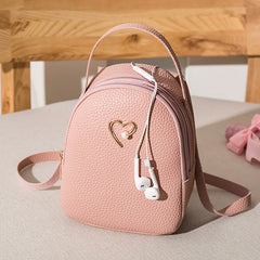 Mini Women's Backpack PU Leather Shoulder Bag for Girl