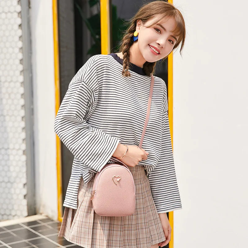 Mini Women's Backpack PU Leather Shoulder Bag for Girl