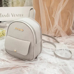 Mini PU Leather Women's Backpack Girls Small School Bookbag
