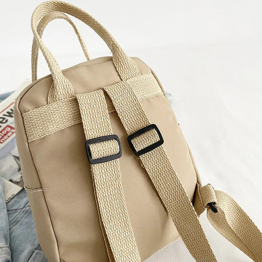 Mini Women's Canvas Backpack School Bag Retro Rucksack for Teen Girls