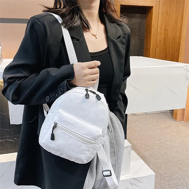 Mini Women's Nylon Backpack Small School Rucksack Teen Girls Casual Bag