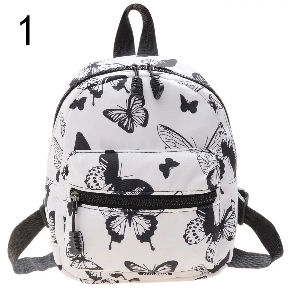 Animal Print Mini Women's Backpack Nylon Teen Girls School Bag