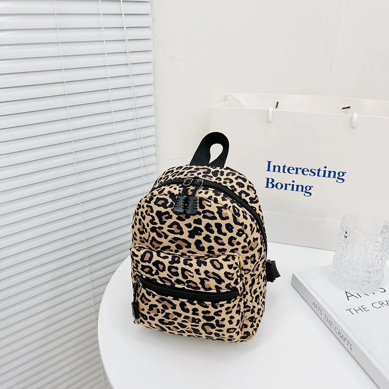 Animal Printing Mini Women's Nylon Backpack for Teen Girls