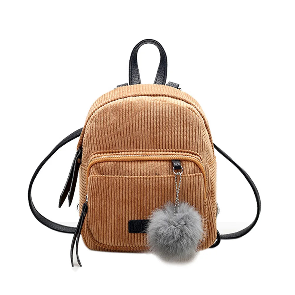 Velvet Mini Backpack for Girls School Bags Teen Knapsack