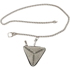 Triangle PU Leather Waist Pack Bling Fanny Pack Metal Chain Belt