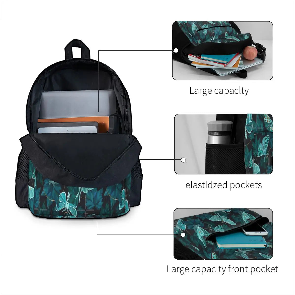 Mint Moths Backpacks Men's & Women's Bags