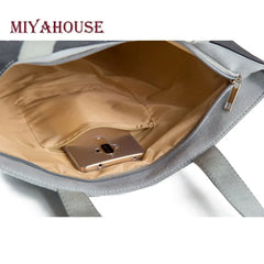 Miyahouse Canvas Shoulder Bag Women Tote Handbag Colorful Painting Shopping Bag