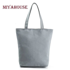 Miyahouse Canvas Shoulder Bag Women Tote Handbag Colorful Painting Shopping Bag
