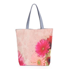 Miyahouse Floral Canvas Tote Bag Large Capacity Women Beach Casual Tote