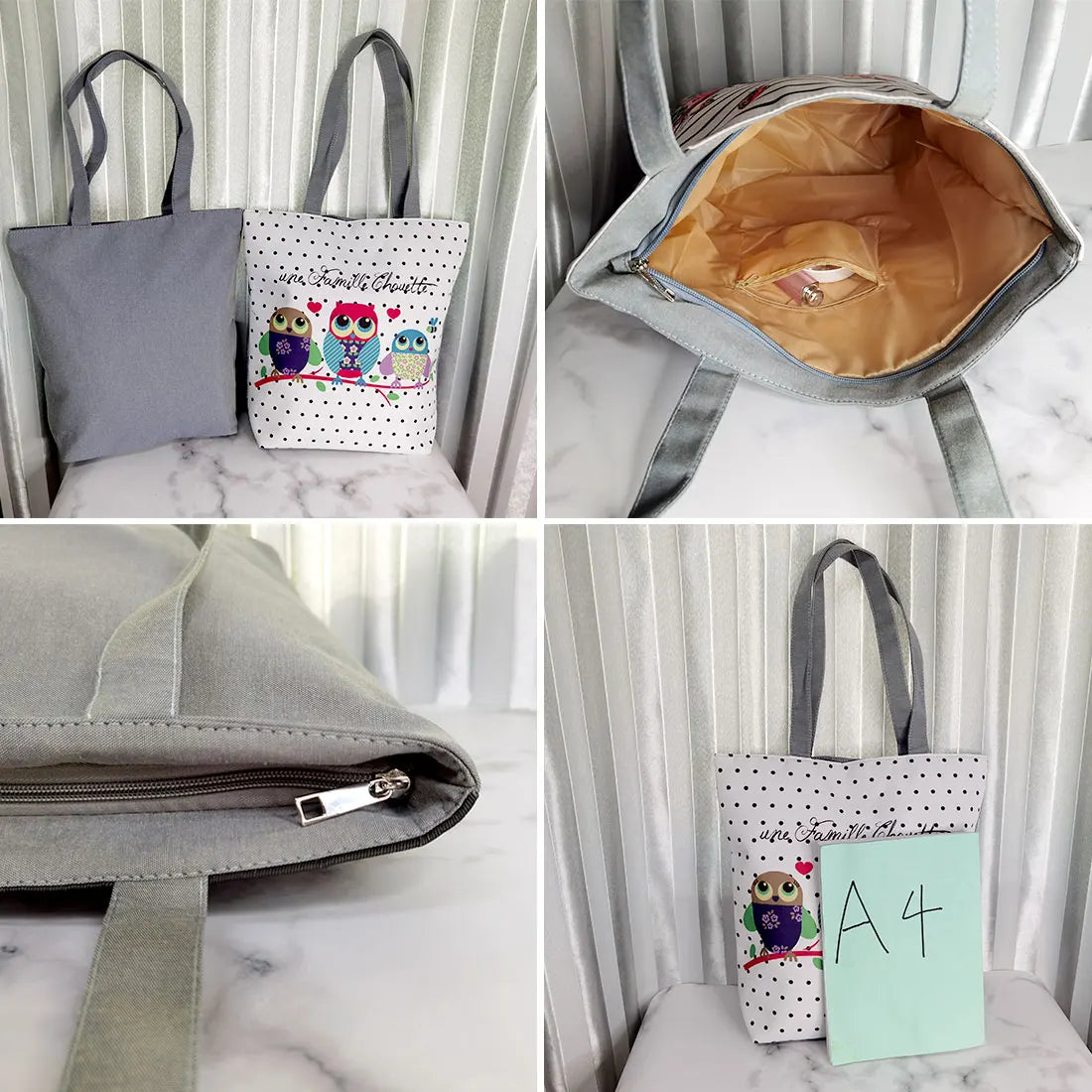 Miyahouse Owl Printed Women's Casual Tote Canvas Shopping Bag