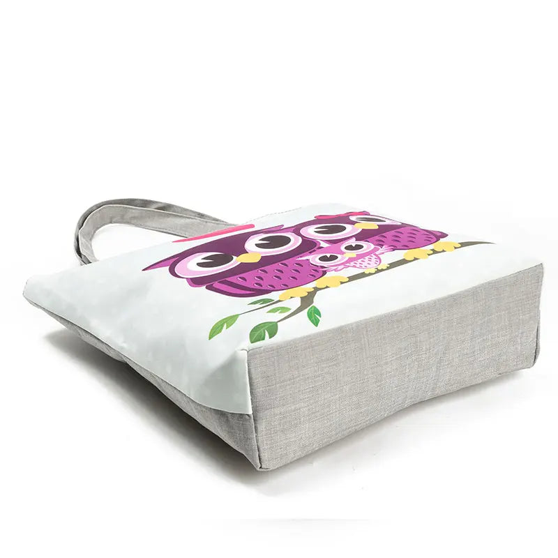 Miyahouse Owl Printed Women's Casual Tote Canvas Shopping Bag
