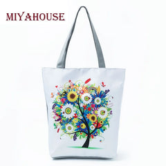 Miyahouse Pink Rose Canvas Beach Bags For Female