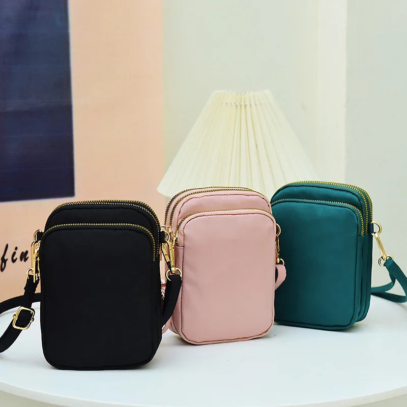 Canvas Mini Messenger Bag Women's Cross Body Key Purse