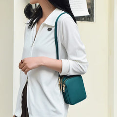 Canvas Mini Messenger Bag Women's Cross Body Key Purse