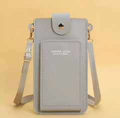 PU Leather Hasp Small Wallet Women's Card Pack Touch Screen Cell Phone Purse