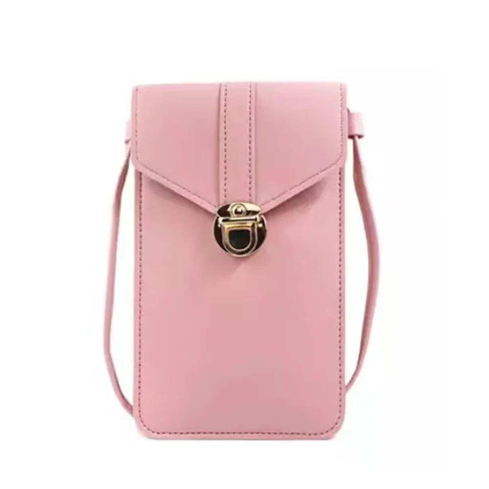 PU Leather Crossbody Bag Wallet, Letter Print Coin Purse Card Holder