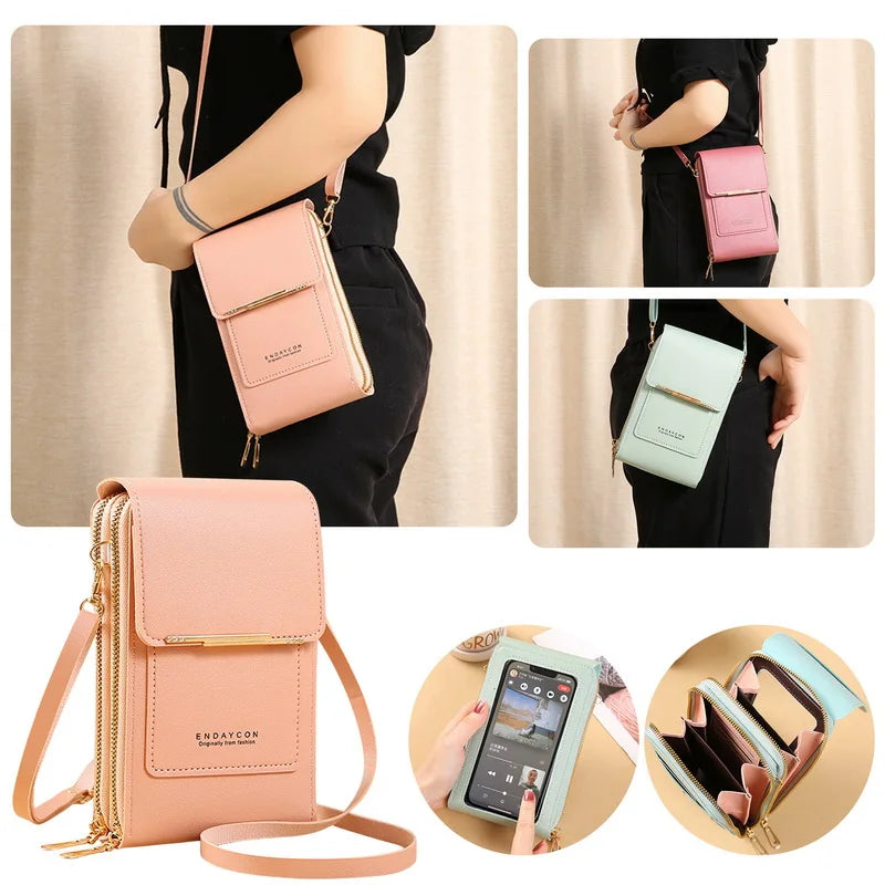 Women Bag Handbags Soft Leather Small Wallets Touch Screen Purse