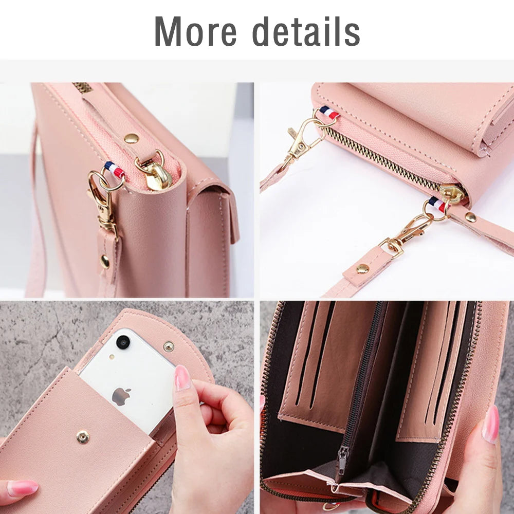 Mushroom Print Cell Phone Crossbody Bag Wallet Organizer