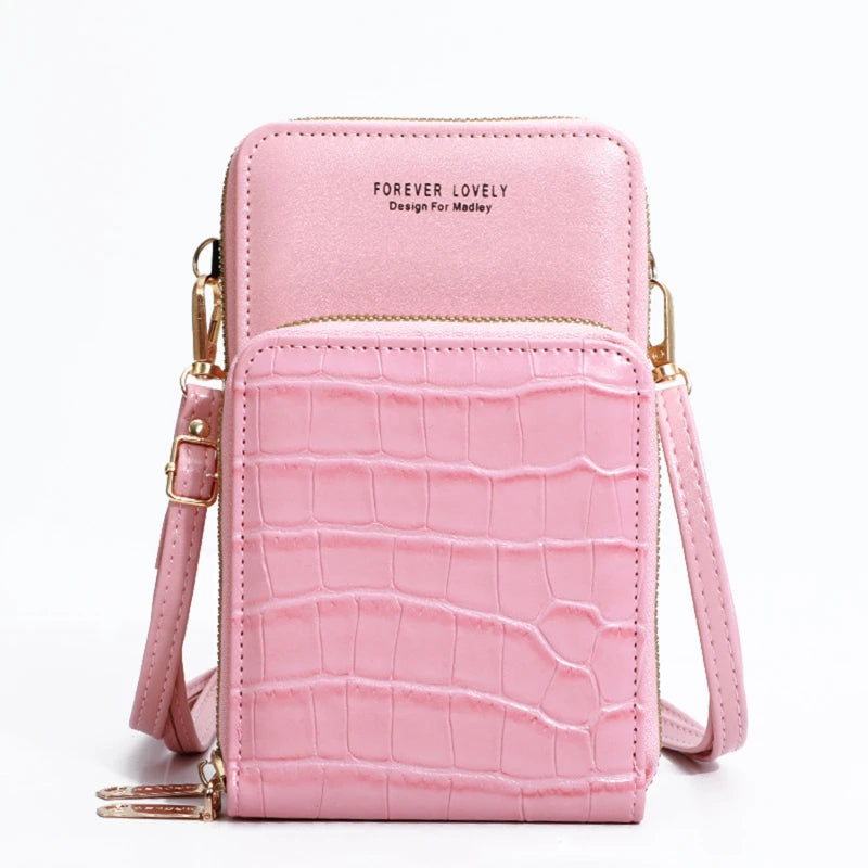 Metal Crossbody Bag Mini PU Leather Shoulder Messenger