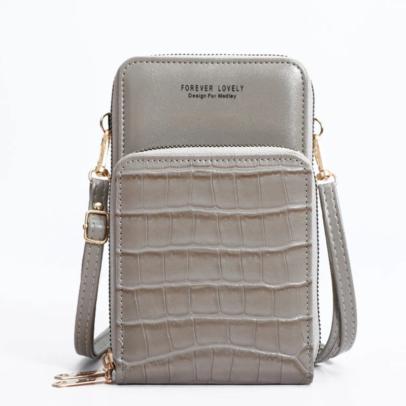 Metal Crossbody Bag Mini PU Leather Shoulder Messenger