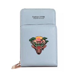Japan Print Crossbody Shoulder Bag Touch Screen Cell Phone Purse