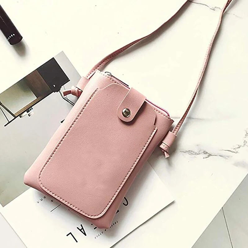 Mobile Phone Purse Smartphone Wallet Leather Shoulder Strap Handbag Women Bag