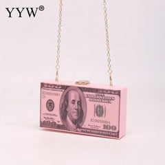 Rhinestone Money Clutch Evening Bag