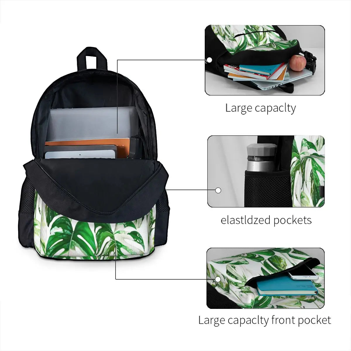 Monstera Albo Backpacks Men's & Women's Kpop Youth Bags