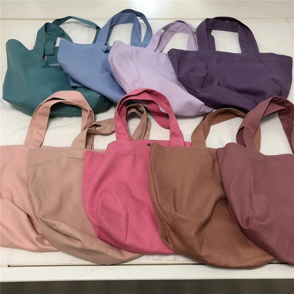 Morandi Large Capacity Canvas Tote Handbag Women Shoulder Bag Casual