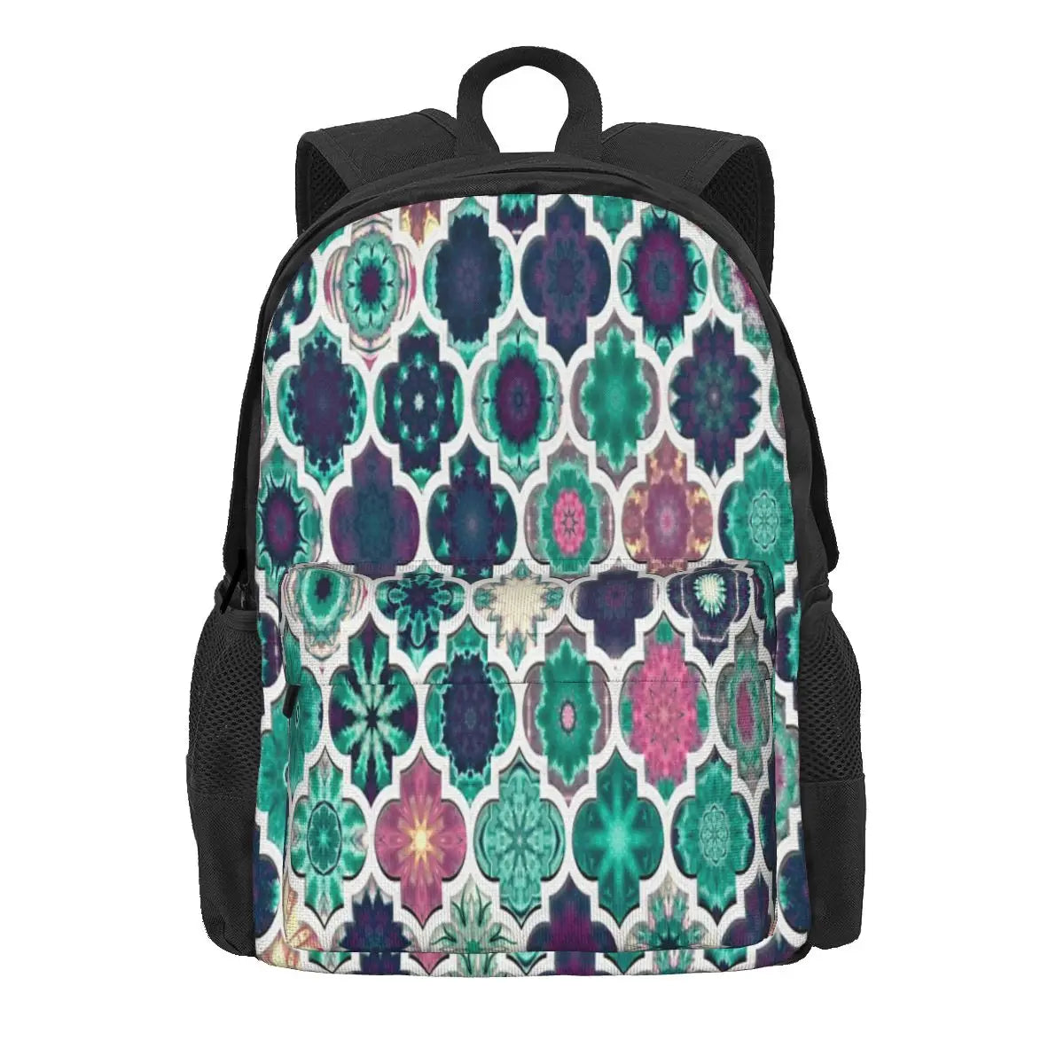 Moroccan Tile Pattern Teal Backpacks Men's Backpacks Bags For Women Harajuku