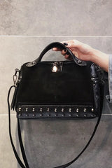 Soft Leather Oblique Satchel Shoulder Bag for Women