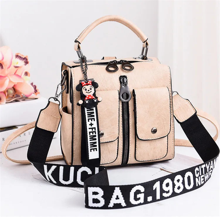 Multi-Functional Leather Shoulder Bag Tote Cross Bag
