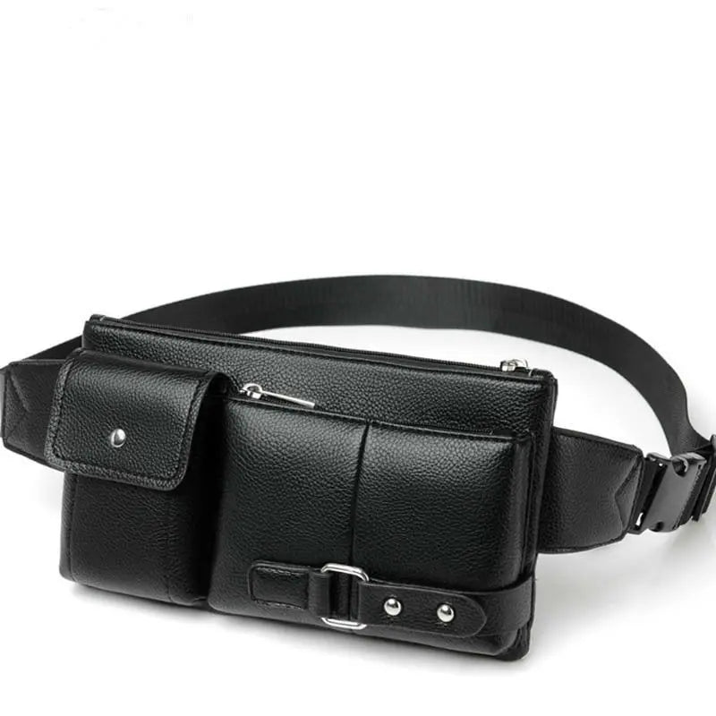 Slim PU Leather Fanny Pack Waist Bag Shoulder Bag