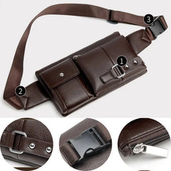 Slim PU Leather Fanny Pack Waist Bag Shoulder Bag