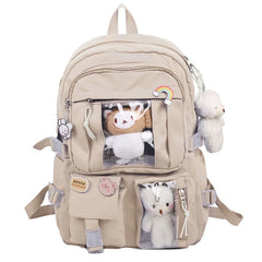 Multi-Pocket School Backpack Large Capacity Casual Rucksack Travel Bag