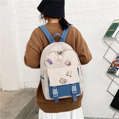 Women's Multi-color Cartoon Backpack for School or Travel