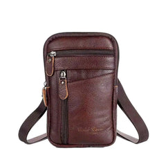Multi-function Anti-theft Casual Men's Waist Bag Leather Purse with Belt